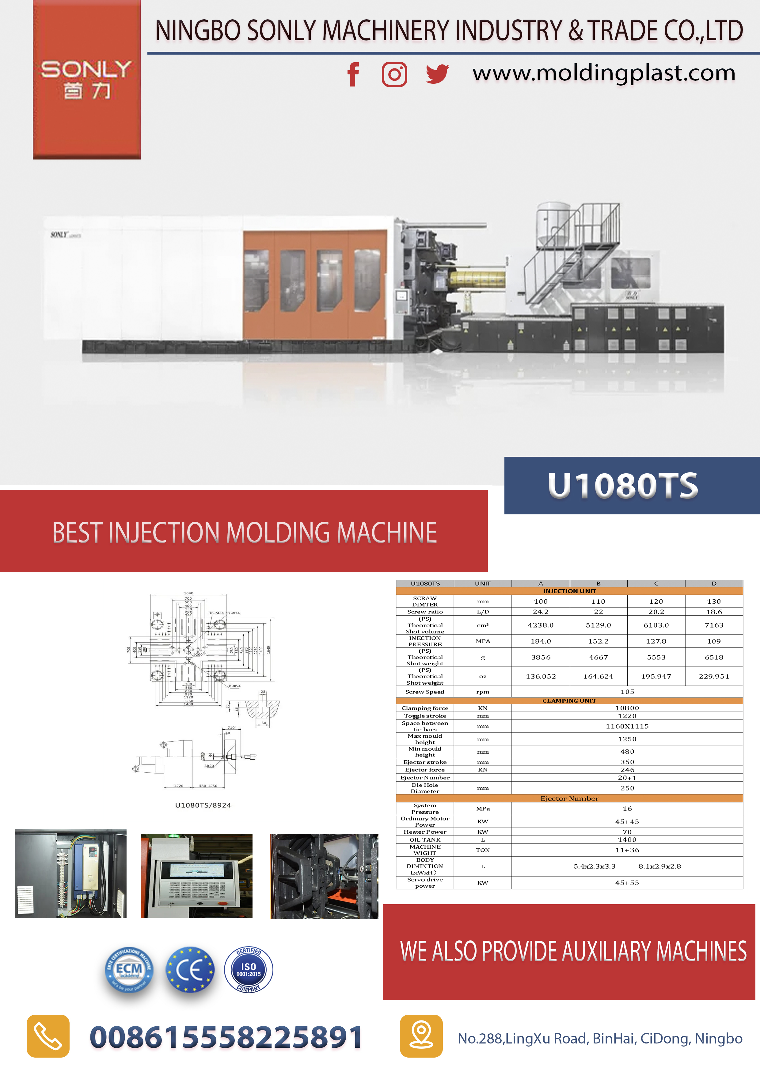 NJECTION MOLDING MACHINE U1080TS